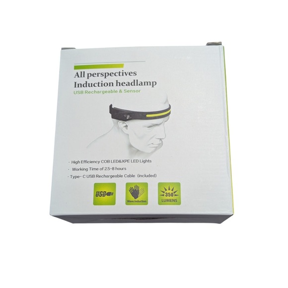Lakumiqi - 3 Pack, Rechargeable Led Headlamp, Motion Sensor, 230 Wide Beam, 350L - Picture 1 of 4